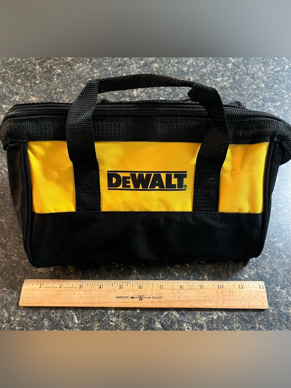 Genuine DeWalt Black and Yellow Zippered Tool Bag Tote - NWOT